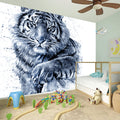 White Tiger Painting Print Wall Sticker