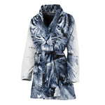 White Tiger Painting Print Women's Bathrobe