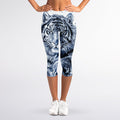 White Tiger Painting Print Women's Capri Leggings