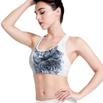 White Tiger Painting Print Women's Sports Bra