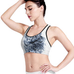 White Tiger Painting Print Women's Sports Bra