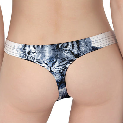 White Tiger Painting Print Women's Thong
