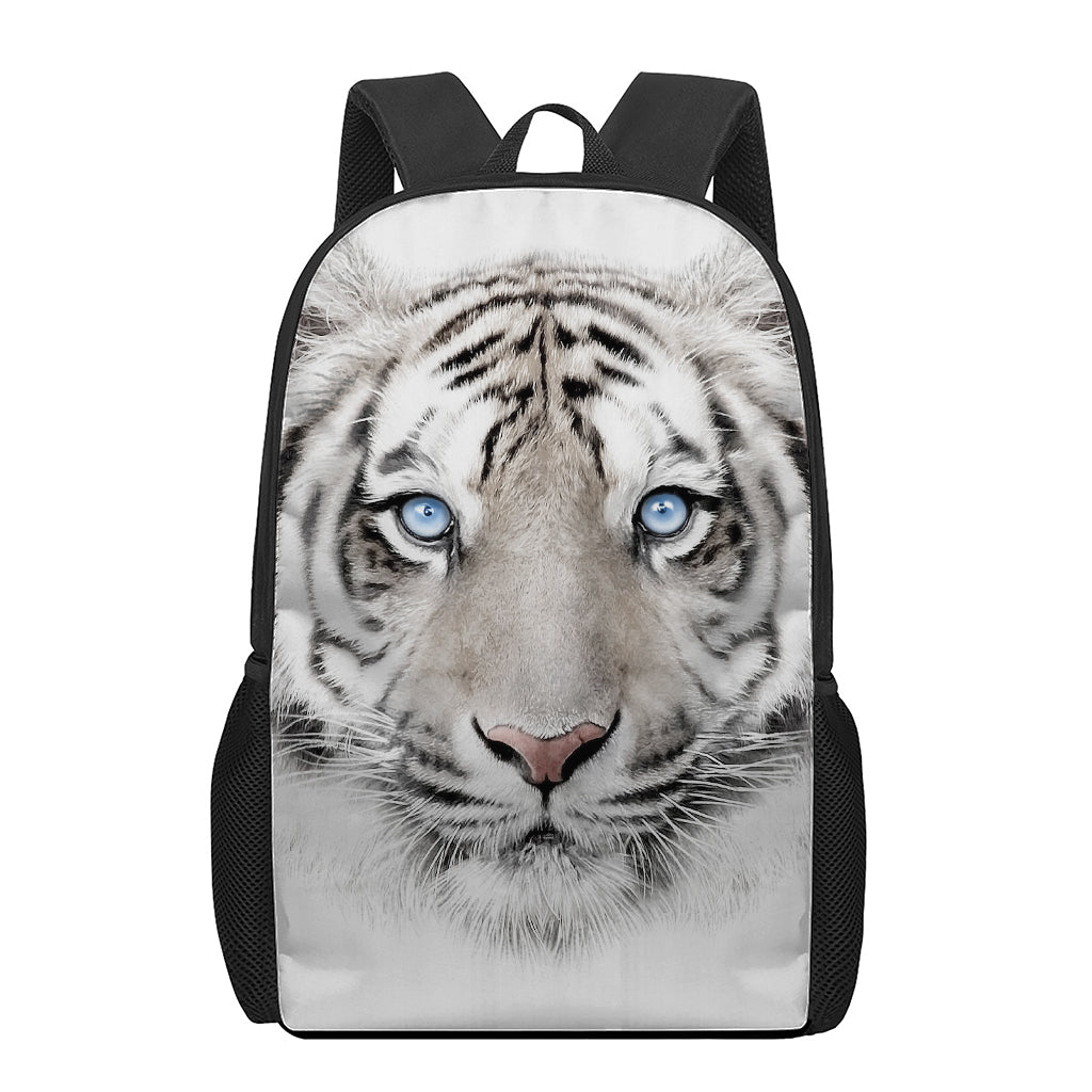White Tiger Portrait Print 17 Inch Backpack