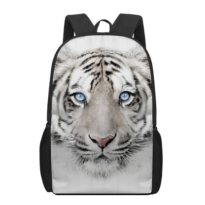 White Tiger Portrait Print 17 Inch Backpack