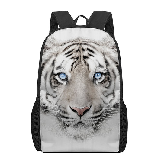 White Tiger Portrait Print 17 Inch Backpack