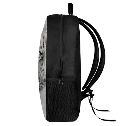 White Tiger Portrait Print 17 Inch Backpack