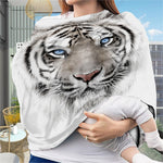 White Tiger Portrait Print Baby Seat Cover