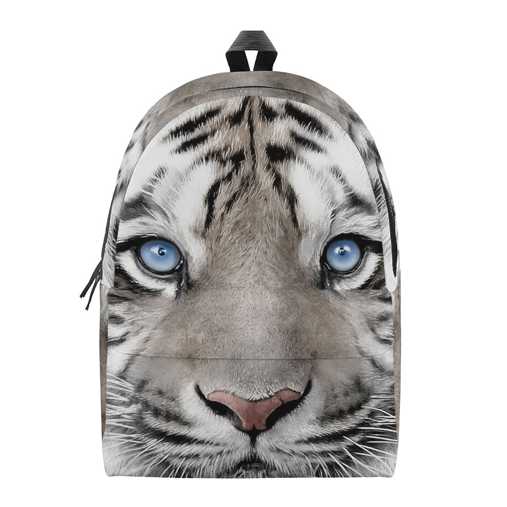White Tiger Portrait Print Backpack