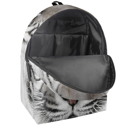 White Tiger Portrait Print Backpack