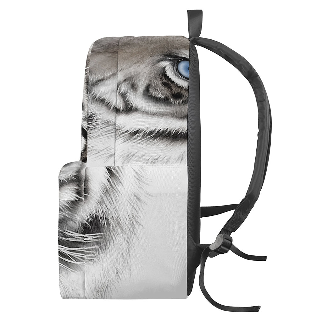 White Tiger Portrait Print Backpack