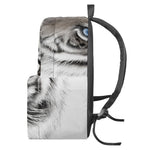 White Tiger Portrait Print Backpack