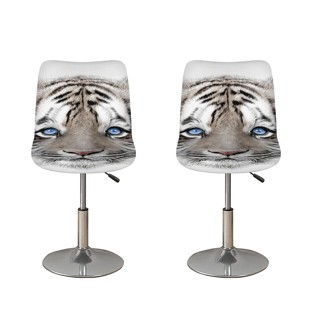 White Tiger Portrait Print Bar Stool Covers