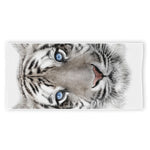 White Tiger Portrait Print Beach Towel