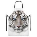 White Tiger Portrait Print Bib Apron With Pocket