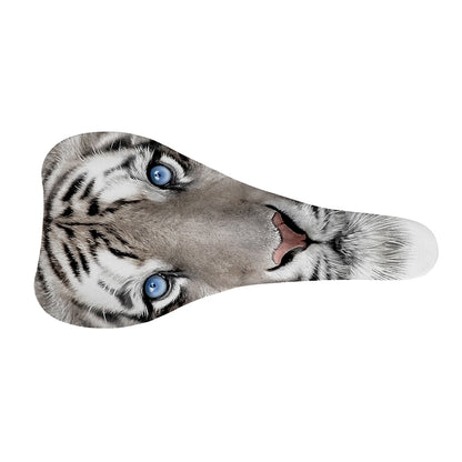 White Tiger Portrait Print Bicycle Seat Cover