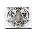 White Tiger Portrait Print Bifold Wallet