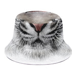 White Tiger Portrait Print Bucket Hat