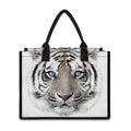 White Tiger Portrait Print Canvas Tote Bag