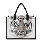 White Tiger Portrait Print Canvas Tote Bag