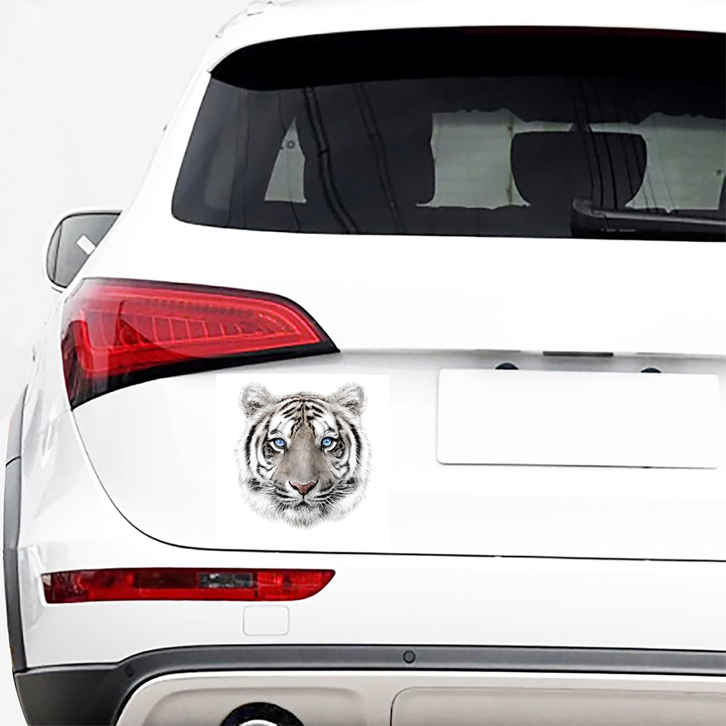 White Tiger Portrait Print Car Sticker
