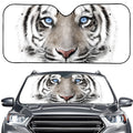White Tiger Portrait Print Car Windshield Sun Shade