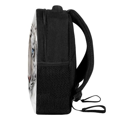 White Tiger Portrait Print Casual Backpack