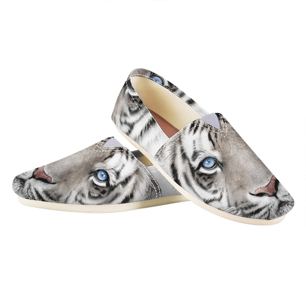 White Tiger Portrait Print Casual Shoes