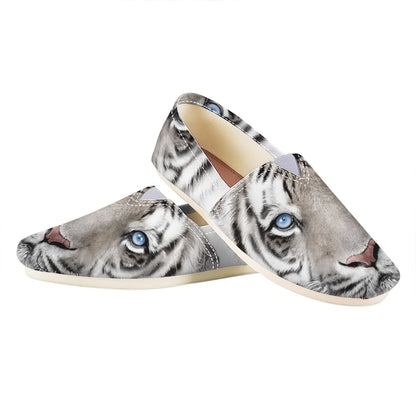 White Tiger Portrait Print Casual Shoes