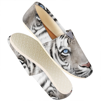 White Tiger Portrait Print Casual Shoes