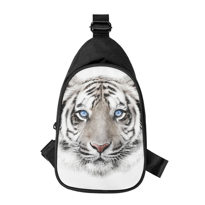White Tiger Portrait Print Chest Bag