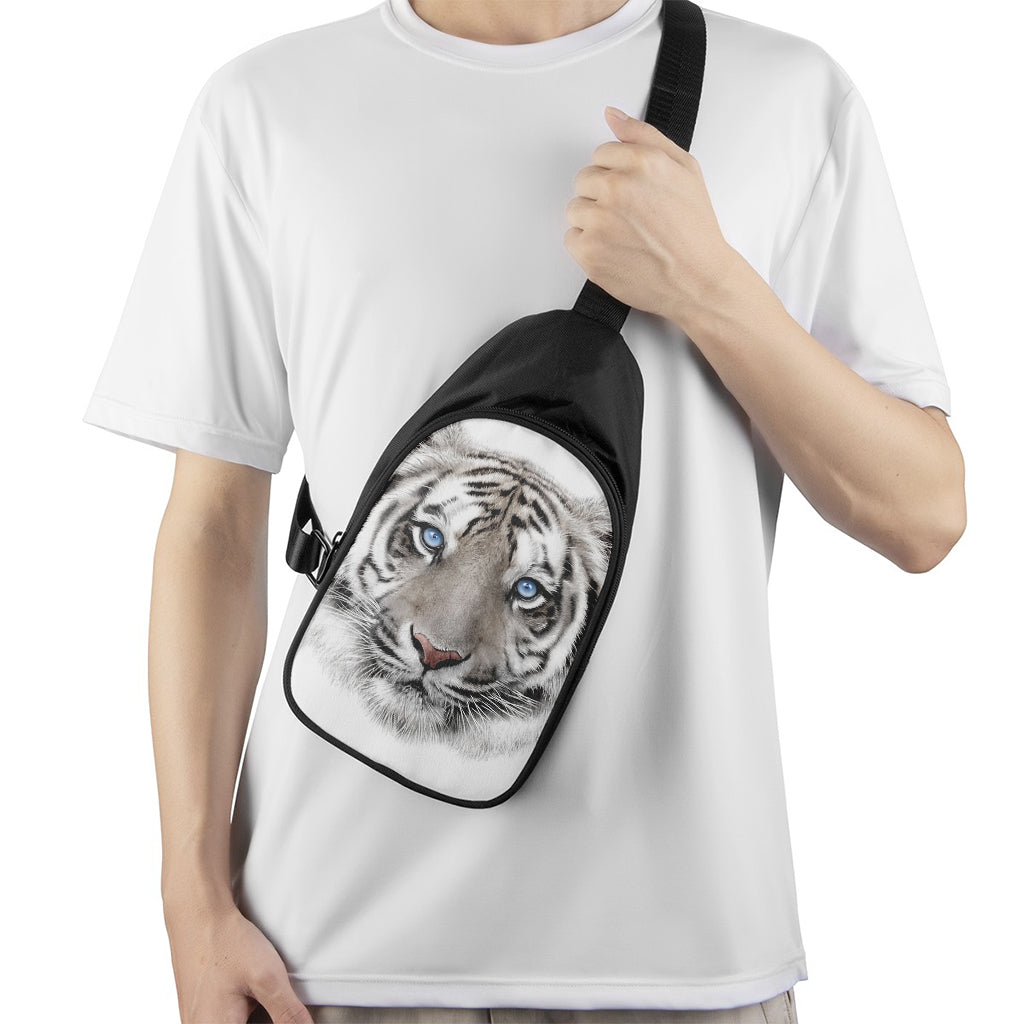 White Tiger Portrait Print Chest Bag