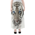 White Tiger Portrait Print Chiffon Maxi Skirt