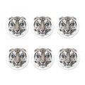 White Tiger Portrait Print Coaster Set