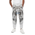 White Tiger Portrait Print Cotton Sweatpants