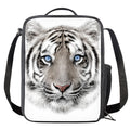 White Tiger Portrait Print Crossbody Lunch Bag