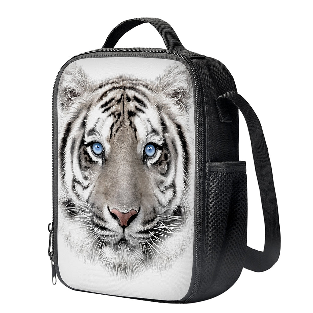 White Tiger Portrait Print Crossbody Lunch Bag
