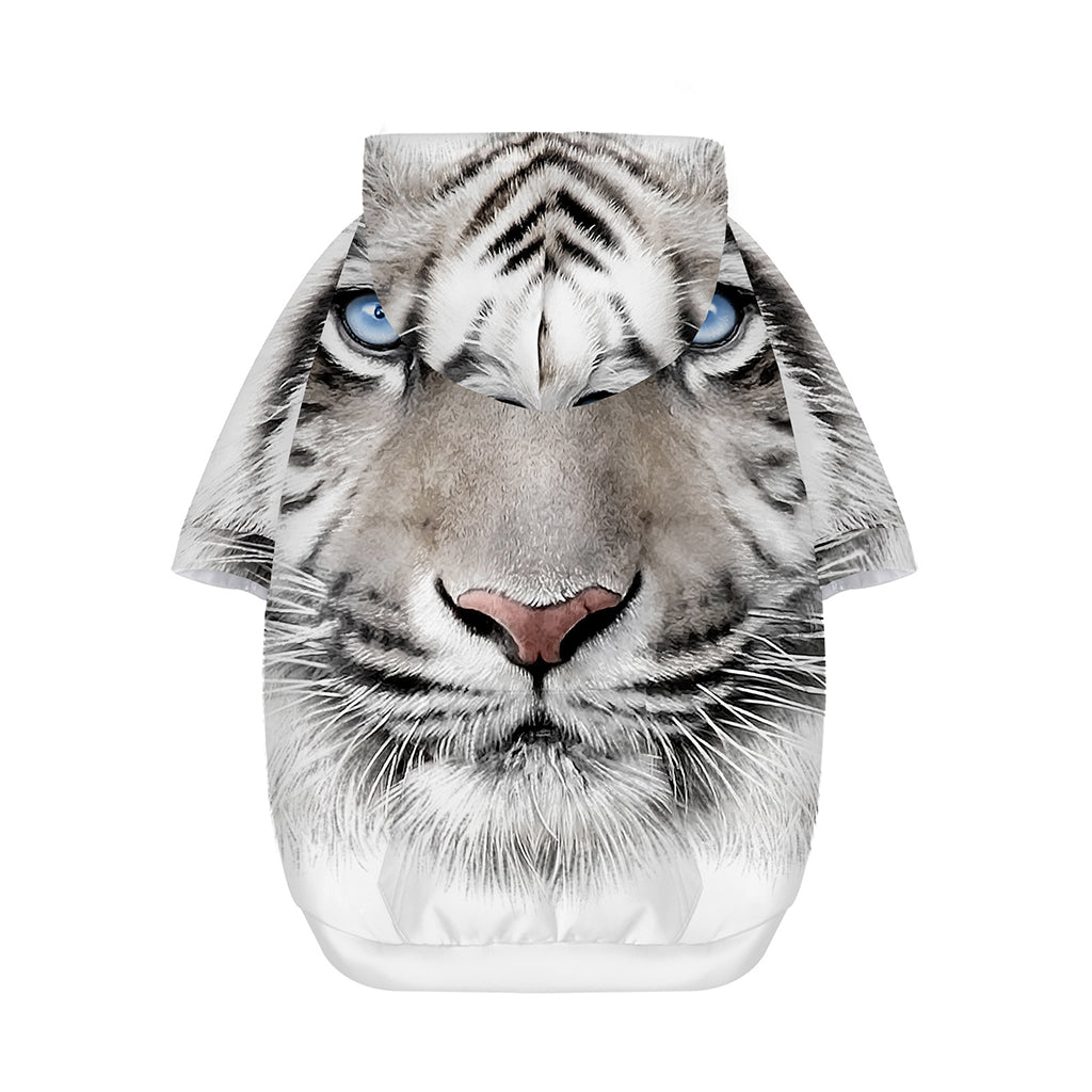 White Tiger Portrait Print Dog Zip Up Hoodie