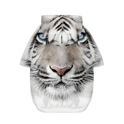 White Tiger Portrait Print Dog Zip Up Hoodie
