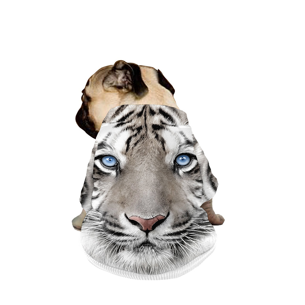 White Tiger Portrait Print Dog Zip Up Jacket