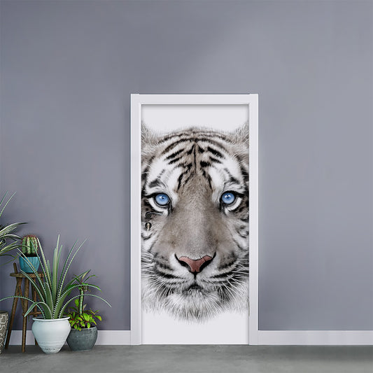 White Tiger Portrait Print Door Sticker