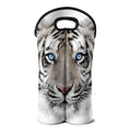 White Tiger Portrait Print Double Neoprene Wine Tote