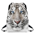 White Tiger Portrait Print Drawstring Backpack