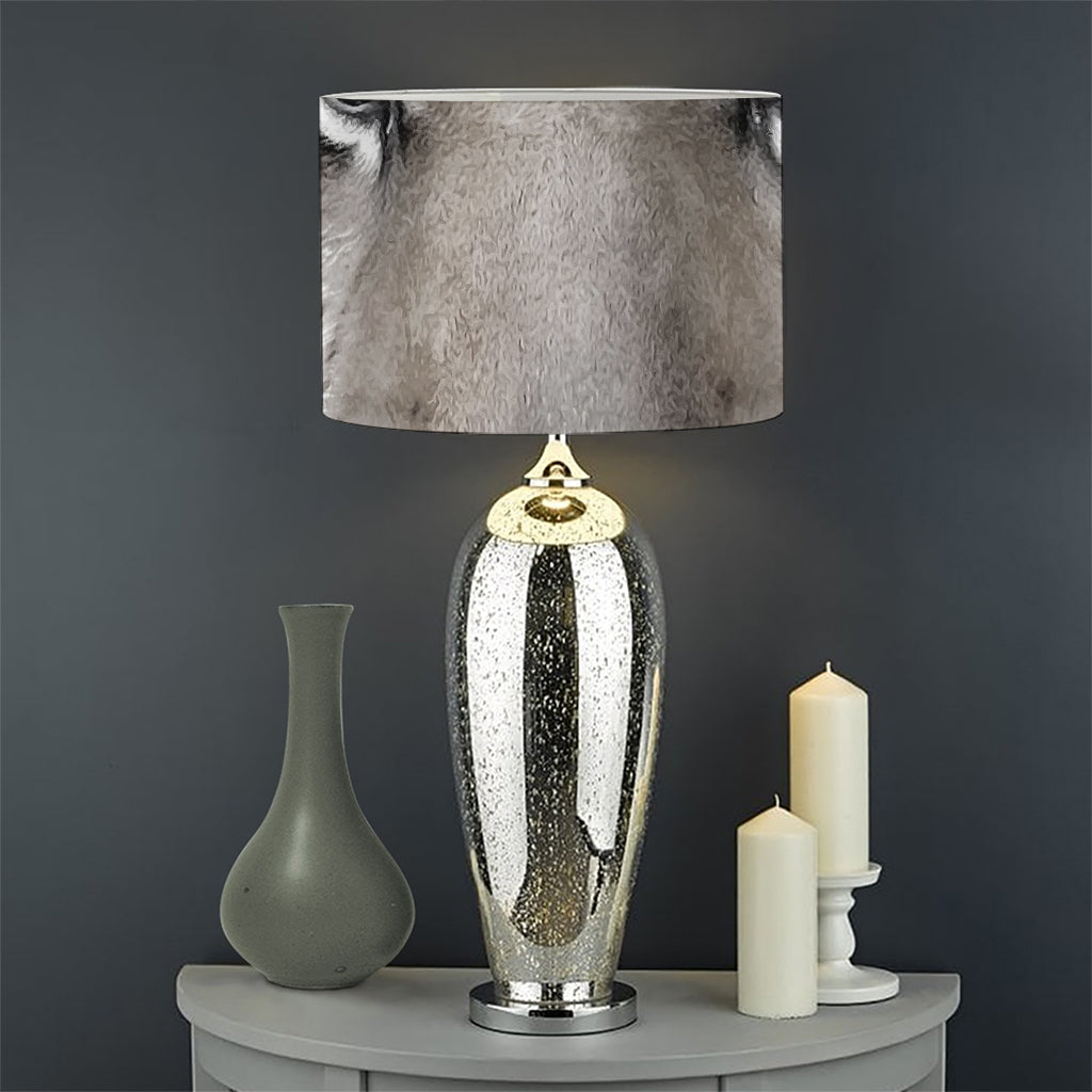 White Tiger Portrait Print Drum Lamp Shade