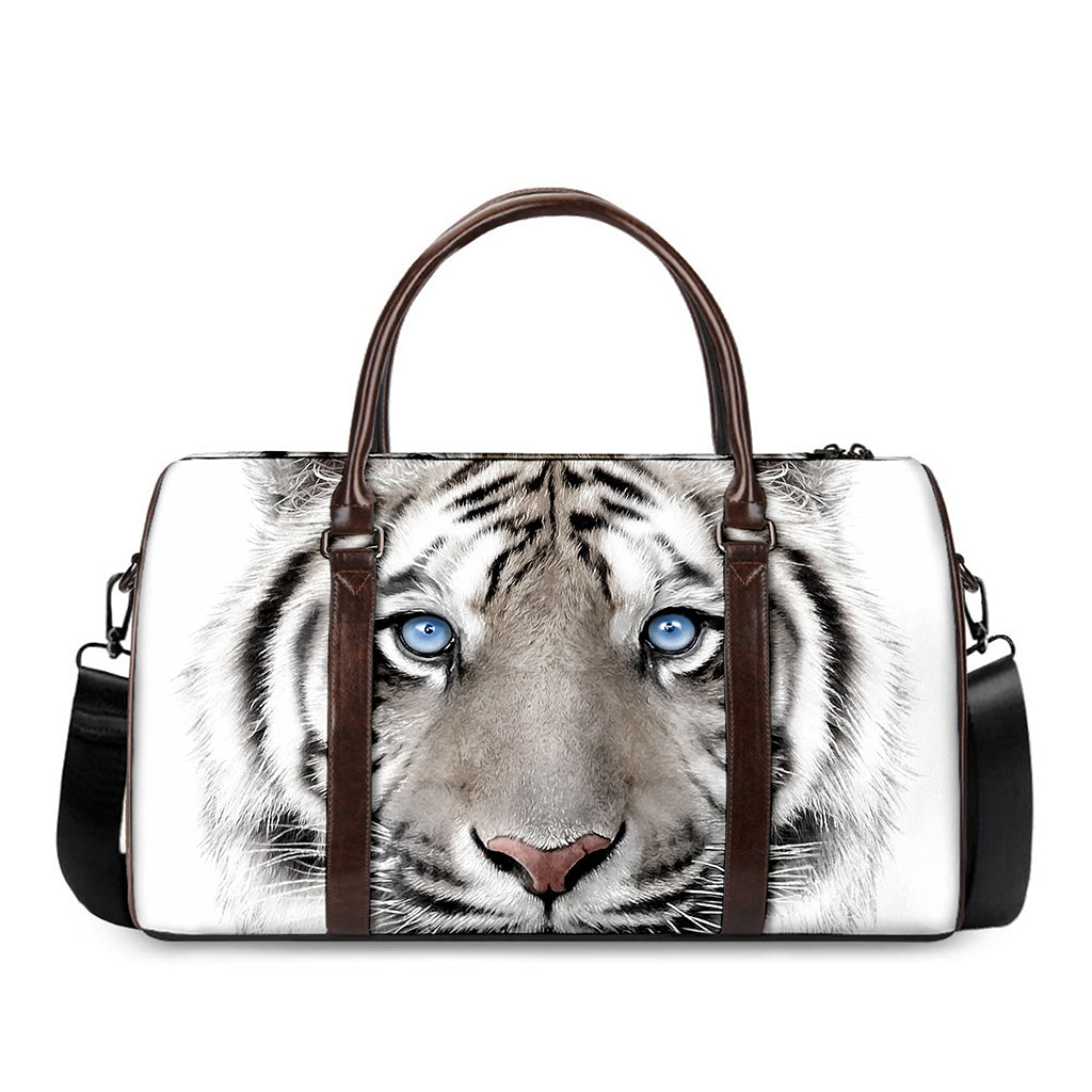 White Tiger Portrait Print Duffle Bag