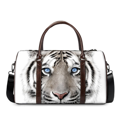 White Tiger Portrait Print Duffle Bag