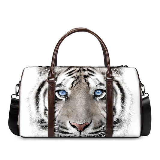 White Tiger Portrait Print Duffle Bag