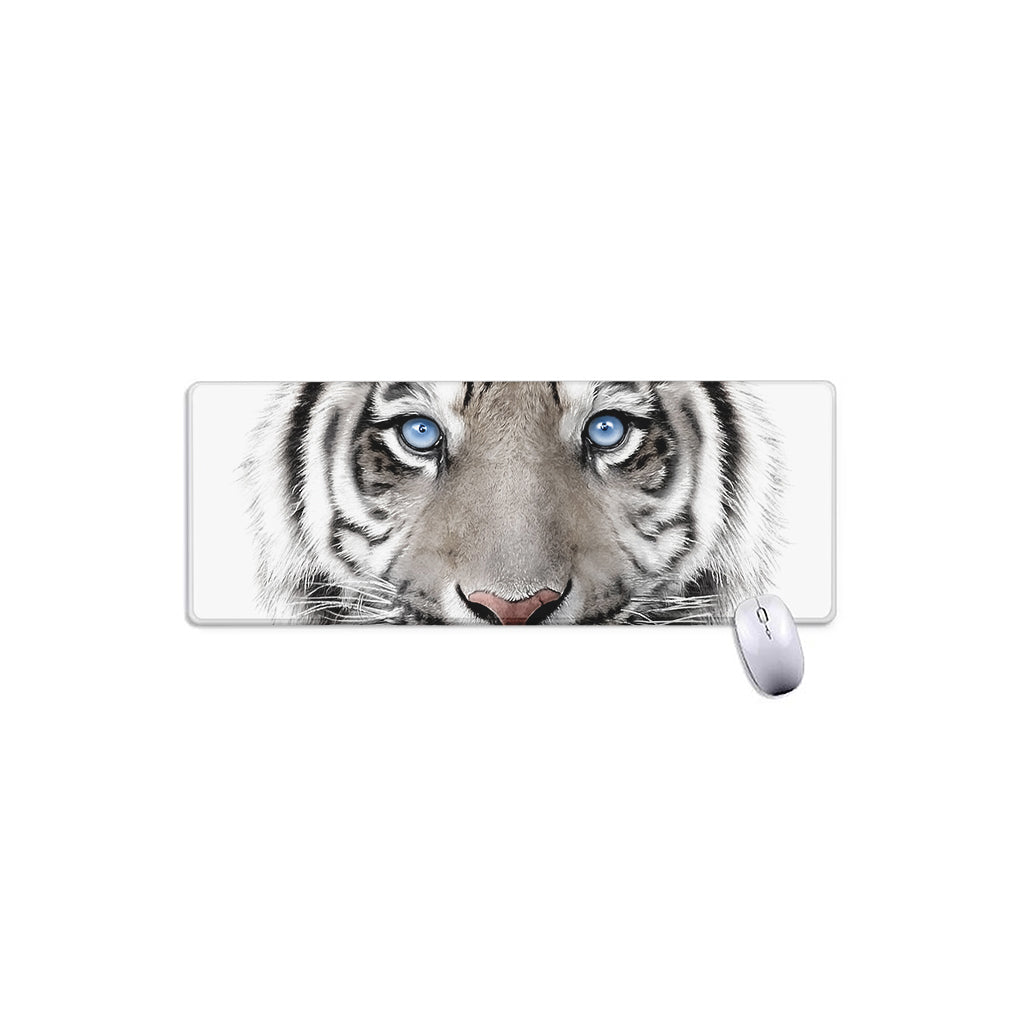 White Tiger Portrait Print Extended Mouse Pad