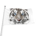 White Tiger Portrait Print Flag