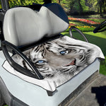 White Tiger Portrait Print Golf Cart Seat Cover