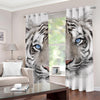 White Tiger Portrait Print Grommet Curtains